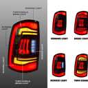 LED Tail Lights Compatible with 2009-2018 Dodge RAM 1500, 2010-2018 Ram 2500 Pickup Truck, Clear Lens Classic RAM Taillights Assembly, Red(Plug & Play)