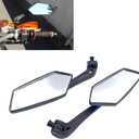 2 PCS Motorcycle Handlebar Mirrors, Adjustable Side Mirrors, Rear View Mirrors Modification Accessories, Universal for Motorcycle Scooter ATV (Black)