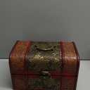 ELLDOO Vintage Treasure Chest, Pirate Keepsakes Box for Kids Gifts, Wooden Storage Box for Decorative Jewelry Pearl Trinkets, Large