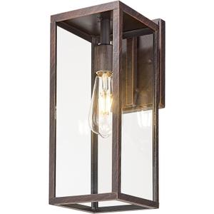 Bestshared Outdoor Wall Sconce, 15 Inch Outdoor Wall Lantern with Clear Glass, Anti-Rust Porch Lights,Weather Resistant Outdoor Lights for House, Garage, Doorway, Patio, Yard,E26 Socket(1Pack)