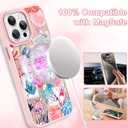 OOK Case for iPhone 15 Pro Max [Compatible with MagSafe], Luxury Gilded 3D Textured Pink Coastal Beach Ocean Sea Shell Floral Collage Frosted Shockproof for Women Girls Magnetic Phone Cover