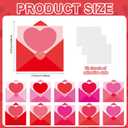 2 x 60pcs Valentine's Day Theme DIY Cutouts Heart Envelope Bulletin Board Decoration Set Envelope Paper Cut-Outs Classroom Decor for Valentines Classroom DIY Photo Craft Party School Wall Door Supplies