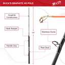 463948 Bnm Buck's Graphite Jig Pole 14' 3pc, Black