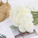 15PCS White Carnations Artificial Flowers 20.47" Long Stems Silk Carnation Fake Flowers Bulk for Wedding Table Centerpieces Bridal Shower Home Party Garden Decor(White)