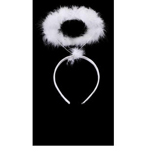 UNIME Angel Halo Headbands Feather Angel Headband White Halo Hair band Halloween Christmas Costume Accessory Party Accessories for Adult Teens Girls Women(White)