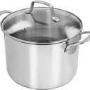 Martha Stewart 8-Quart Castelle Stainless Steel Dutch Oven with Lid, Silver