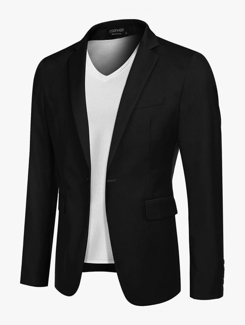 COOFANDY Mens Sport Coat Casual Blazer One Button Business Suit Jacket, Size 3XL