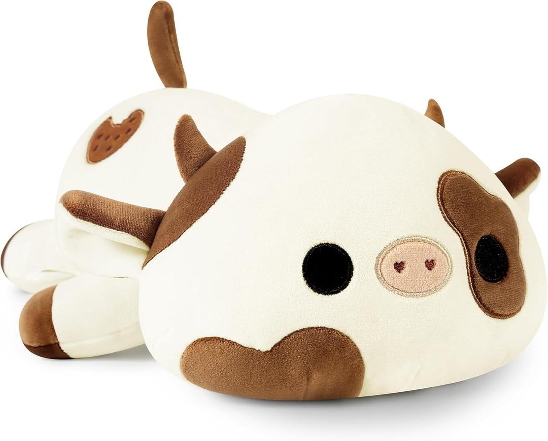 Onsoyours Cute Cow Plushie, Soft Stuffed Cookies Cow Squishy Plush Animal Toy Pillow for Kids (Cookies Cow, 12")