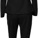 CHICME Womens Suits 2 Piece Set Notched Collar Blazer and Drawstring Pants Suits Set Casual Business Outfits (Small)