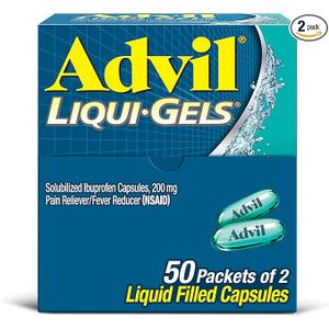 Advil LiquiGels Pain Reliever and Fever Reducer, Pain Medicine for Adults with Ibuprofen 200mg for Headache, Backache, Menstrual Pain and Joint Pain Relief  180 Liquid Filled Capsules