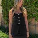 Cicy Bell Womens Summer 2 Piece Outfits Sleeveless Scoop Neck Fitted Blazer Vest Matching Set Mini Skirt Short Suit Work Sets (Black, XXL)