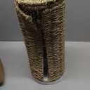 Freestanding Wicker Toilet Paper Holder with Lid, 3 Rolls of Toilet Tissue Storage, Rattan Handmade Woven Toilet Paper Roll Holder Stand, Decorative Boho Bathroom Farmhouse Toilet Paper Holder