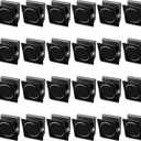 Grtard 24 Pack Magnetic Clips Heavy Duty, White Magnet Clips for Fridge, Refrigerator Magnets, Strong Magnetic Clip,Scratch Free Magnets with Clip for Refrigerator, Whiteboard, Cruise, Locker (Black)