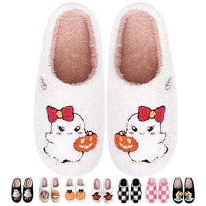 Valentines Heart Slippers for Women Men, Fuzzy Memory Foam Cute House Slippers, Non-Slip Plush Fluffy Bow Slipper Indoor Cozy Winter Bedroom Shoes Valentines Day Gifts (5.5-6 Women/4.5-5 Men, A4)