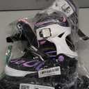 2PM SPORTS Vinal Inline Skates for Girls Boys Kids with Adjustable Illuminating Wheels, Inline Roller Skates for Youth Women Men - Purple Pink (Medium 30-33)