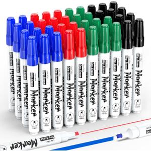 KERIFI Low Odor Dry Erase Markers for School, Chisel Tip Whiteboard Markers Non-Toxic, 40 Bulk 4 Assorted Colors Dry Erase Pens for Teachers, Sudents, Classroom, Home & Office Supplies