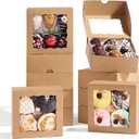 50 Pcs 5x5x2 Inch Cookies Boxes with Window Pastry Bakery Boxes Donut Boxes Soap Truffle Box Browine Cake Box Chocolate Covered Strawberries Box for Valentine's