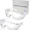 JING LEI 2 pack of Safety Glasses Anti Fog Goggles Vented Sides Shields Transparent PC Frame Spectacles for Lab Medical and Daily Use (2pack Clear Lens)