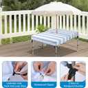 Tegeme Patio Outdoor Tablecloth with Umbrella Hole and Drawstrings 62 L x 38 W x 6 H Rectangle Patio Table Covers Waterproof Fabric Cloth for Picnic Outside Furniture Covers, Blue and White