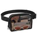 Clear Fanny Pack for Stadium Events Clear Belt Bag for Women Men for Concerts Sports Beach Hiking Cycling(Black)