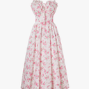 Scarlet Darkness Summer Dresses for Women 2025 Floral Corset Dress Long Milkmaid Dress M