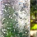 LEMON CLOUD Window Film, Decorative Window Privacy Film, 3D Stained Glass Window Sticker,Anti-UV Sun Blocker Heat Control for Home(Rainbow Tulip Design,35.4 x 78.7 inches)