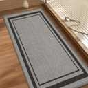 Chakme Bathroom Rugs Mat 47x17, Ultra Thin Non Slip Bath Rug Runner Quick Dry Absorbent Bath Mat for Bathroom, (Dark Grey, 47"x17")