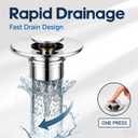 Pop Up Sink Drain Strainer, Bathroom Sink Drain Stopper with Removable Stainless Steel Drain Hair Catcher Basket, Universal Bathroom Sink Stopper Replacement, Drain Plug Filter (2PCS)