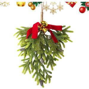 Christmas Swag Wreath | Bell Greenery Wreath - Greenery Pine Swag | for Holiday Christmas Family Friend Outdoor Home Door Wall Stairway