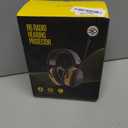 BJKing AM/FM Radio Headphones with Digital Display, 30dB AM FM Hearing Protection Safety Ear Muff, Ear Protection Headphone for Mowing, Landscaping, Shooting and Construction Black-Yellow, One Size