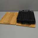 2 Set Large Stackable Wire Basket with Bamboo Tops & Tag- Pantry Organizer and Storage Bins, Kitchen Counter Cabinet Shelf Countertop Under Sink Organizing for Food Snack Produce Onion Potato Bread