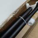 1Inch Single Curtain Rods, Decorative Drapery Rods Adjustable 84-120IN Length, With Horn Finials, Wall Mount and Ceiling Mount, Matte Black