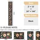DUKINO 2x12 Washable Runner Rug, Ultra Soft Floral Runner Rug for Hallway, Boho Non Slip & Non Shedding Indoor Entryway Carpet for Kitchen, Laundry Room, Bathroom, Bedroom, Entrance, Black