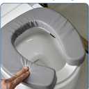 Padded Toilet Seat Cushion with 2-Inch High-Density Foam & Waterproof PU Fabric, U-Shape Padded Toilet Cushion - Secure Hook & Loop Tape, Fits Standard Toilets (Grey)
