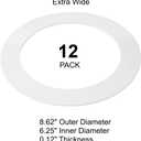 Lighting Labs 12 Pack Matte White Goof Trim Ring for 8" Inch Recessed Can Lighting Down Light, Outer Diameter 8.6 Inches, Inner Diameter 6.2 Inches
