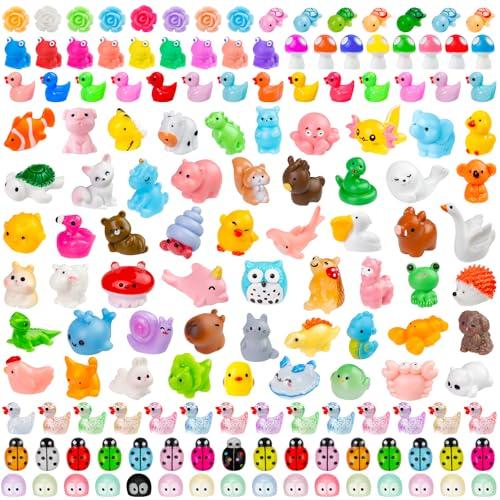 Random Pcs Mini Patio Miniatures Figurines Colorful Mini Resin Figures in Bulk Miniature Little Small Animals Figurines for Fairy Garden Landscape Dollhouse Accessories DIY Crafts Aquarium Decor