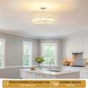 Lxybcce Crystal Ceiling Light Fixture, Modern Chrome Ceiling Light Chandelier, Semi Flush Mount Chandelier Lighting Fixture for Kitchen Entryway Living Room Dining Room, 5-Light, 16 Inch