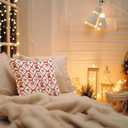 Coquette Red Bow Christmas Pillow Covers 18x18, Coquette Christmas Decor, Vintage Xmas Green Bow Santa Decorative Throw Pillow Covers for Home Living Room Bedroom