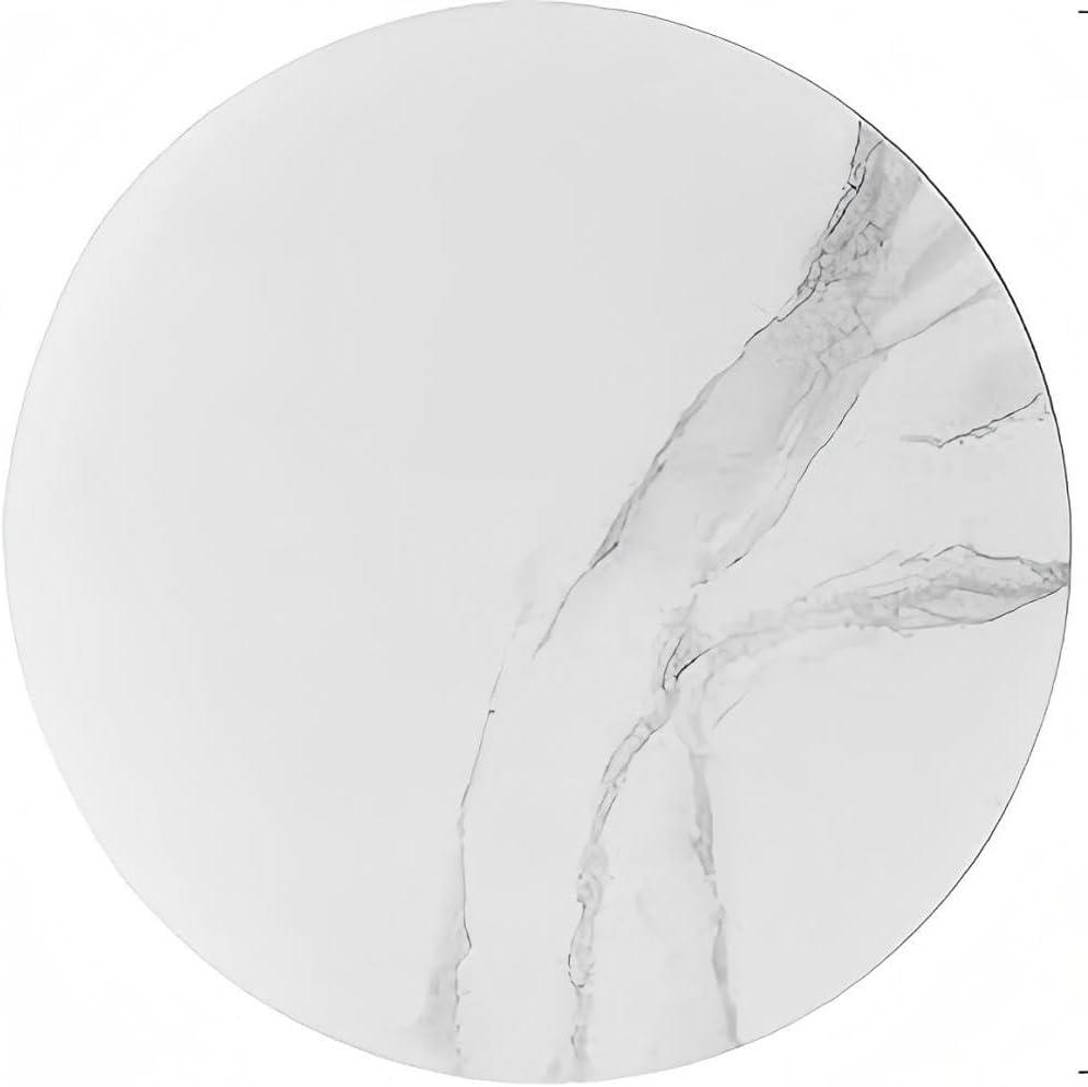 11.8" Round Glass Cutting Board for Kitchen Counter Protector, Tempered Glass Chopping Boards Dishwasher Safe, Small White Marble Countertop Tray, Scratch Resistant, Heat Resistant