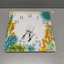 Taylor Seahorse Poly Resin Indoor and Outdoor Clock and Thermometer, Home Decor for Garden, Patio, Pool, and Indoor Areas, 14-inch, Multi-Color