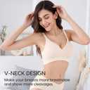 Vinfact 3 Pack Nursing Bras for Breastfeeding Seamless V Neck Maternity Bra Women Pregnancy Breastfeeding Bra (S)