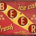 Vintage Metal Tin Sign Ice Cold Frh Beer Wall Art Decor Metal Signs For Home Bathroom Restaurants Kitchen Garden Man Cave Garage Coffee Wall Decor Gift For Women Men 8x12 Inch