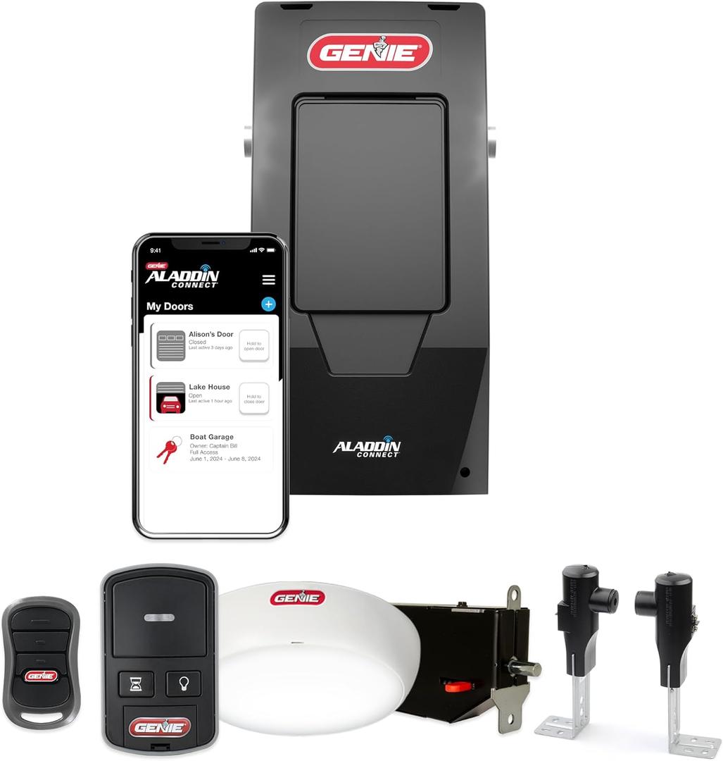 Genie 6172H-O Wall Mount Smart Garage Door Opener with Aladdin Connect, Wall Mounted Compact Space Saving Opener