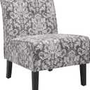 Linon Coco Accent Chair, Gray Damask
