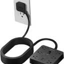 TESSAN Black Surge Protector Power Strip 10 ft Cord, Flat Plug Extension Cord with 6 Outlets 3 USB Ports (1 USB C), 1700J Protection, Heavy Duty Power Strip for Indoor Home Office School Dorm Room