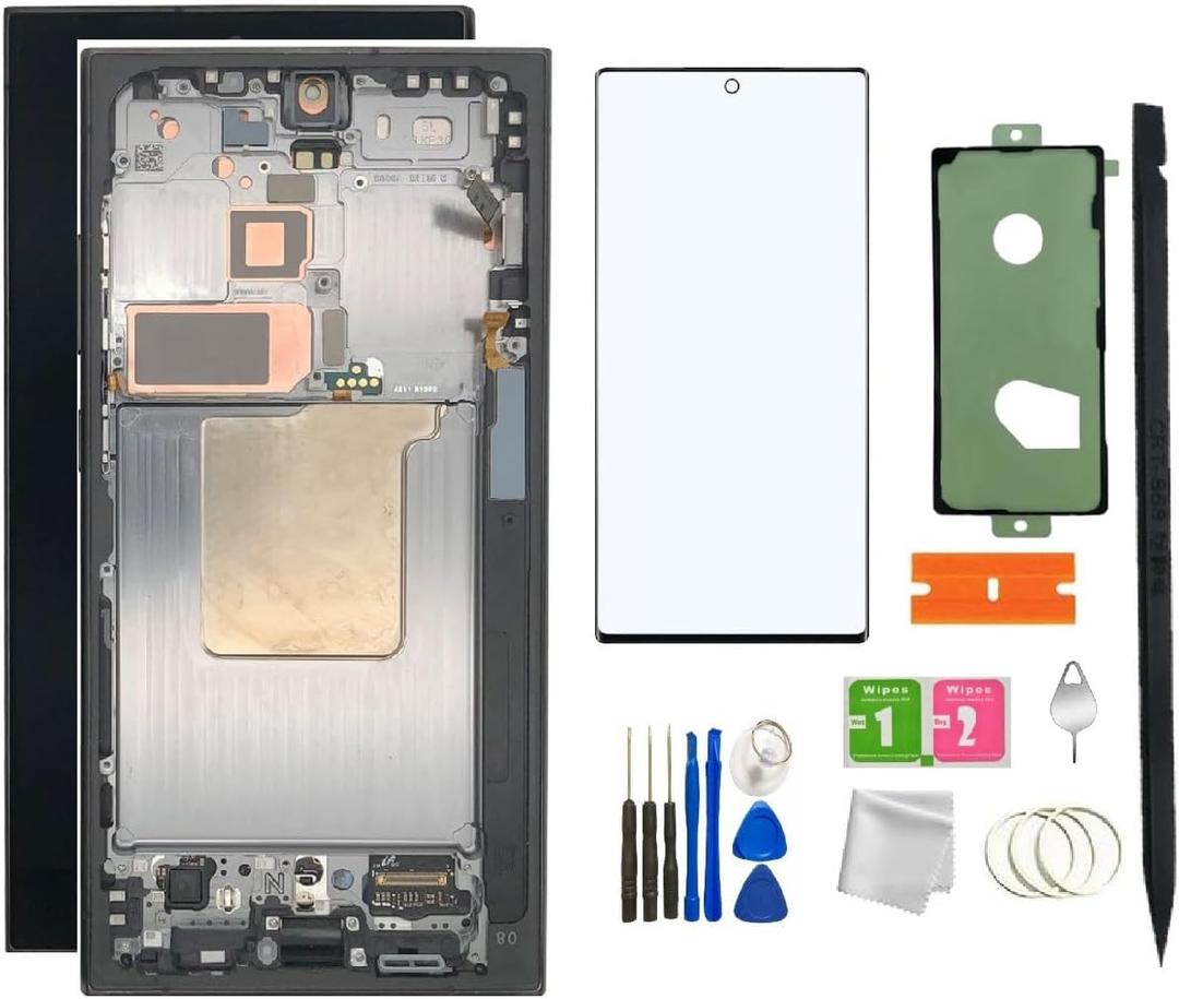 LCD Screen Compatible with Samsung Galaxy S24 Ultra 5G LCD Display Screen Assembly Replacement for Samsung S24Ultra Touch Digitizer Screen+ Tools(Black)