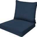 Honeycomb Essentials Outdoor Pillow Back Chair Cushion, 19 x 19, Hampton Texture Navy Patio Cushion