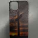 Compatible with iPhone 14 Case - Retro Dusk Christian Cross Phone Case Slim Soft TPU Shockproof Protective Cover Case