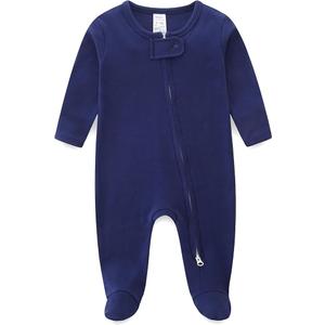 Baby Footie Double Zipper Infant Cotton Clothes Sleeper Baby Pajamas Sleepwear, Size L