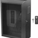 VIVO Wall-Mounted EV Charger Protective Box with Digital Safety Lock and Keypad, Tempered Glass Front Panel, Heavy Duty Outdoor Charging Case, Black, Mount-EVCG1